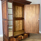 Wardrobe Antique French Style Oak Mirrored Two Drawers Carved Armoire LOT 6541