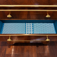 Art Deco Style Walnut Bureau/Writing Desk with Teal & Gold Interior
