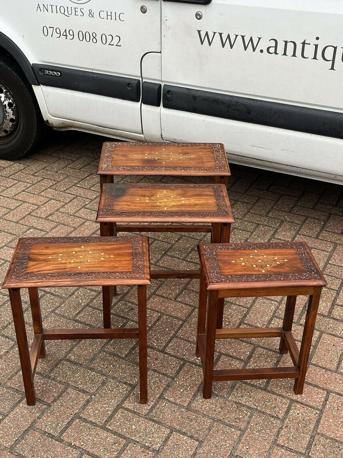 Vintage Oriental Nest Of Tables, Perfect Coffee / Lamp Tables