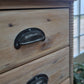 Rustic pine chest of drawers with bobbin detailing