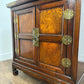 Priory Oak Bookcase with Linen Fold Doors