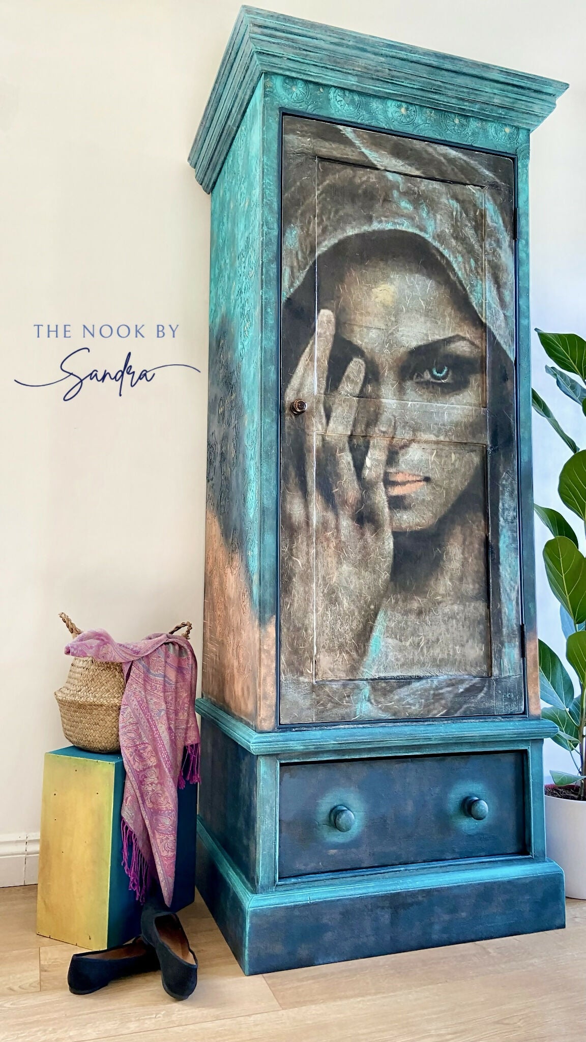 Hand-Painted Artisan Wardrobe - The "Enigma"