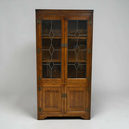 Old Charm Bookcase Display Cabinet Light Oak Finish EXC Clean FREE UK Delivery*