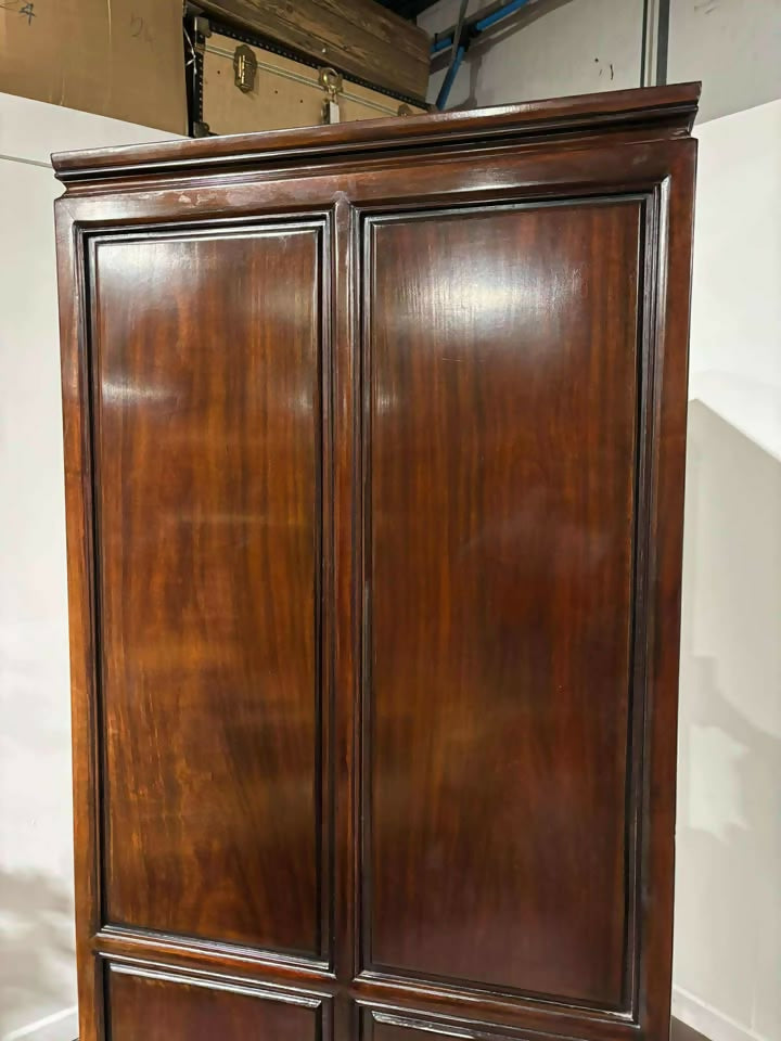 Oriental Style Two Door Mahogany Wardrobe
