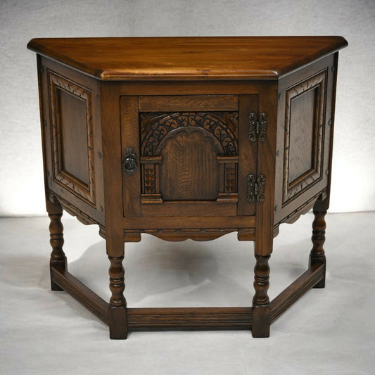 Old Charm Oak Hall Table With Cupboard Light Oak vintage Sideboard FREE Delivery