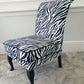 Slipper Chair. Accent Chair, Mid-century, Animal Print Velvet. Restored Rebuilt, Reupholstered. Fantastic Condition. Circa 1950sd