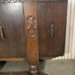 Vintage Art Deco Carved Wood Cabinet Sideboard 3 Doors 2 Drawers
