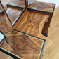 Restored 1940s Art Deco Burr Walnut Dressing Table - Black and Gold