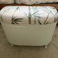 Mid size upcycled Lloyd loom style ottoman green