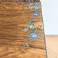 Vintage art deco navy blue walnut burr wood desk/ dressing table