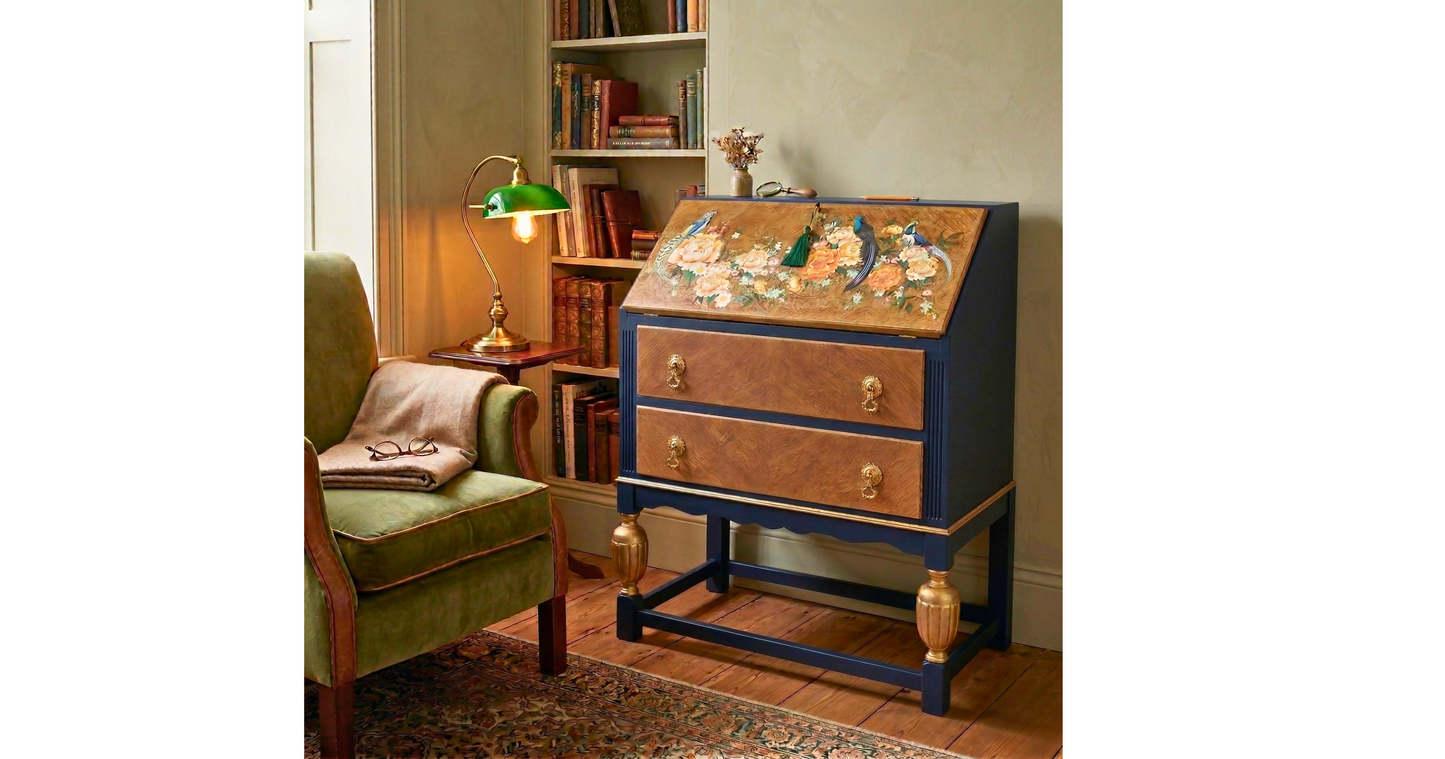 Secretary Desk, 1920s Jacobean Revival Writing Desk