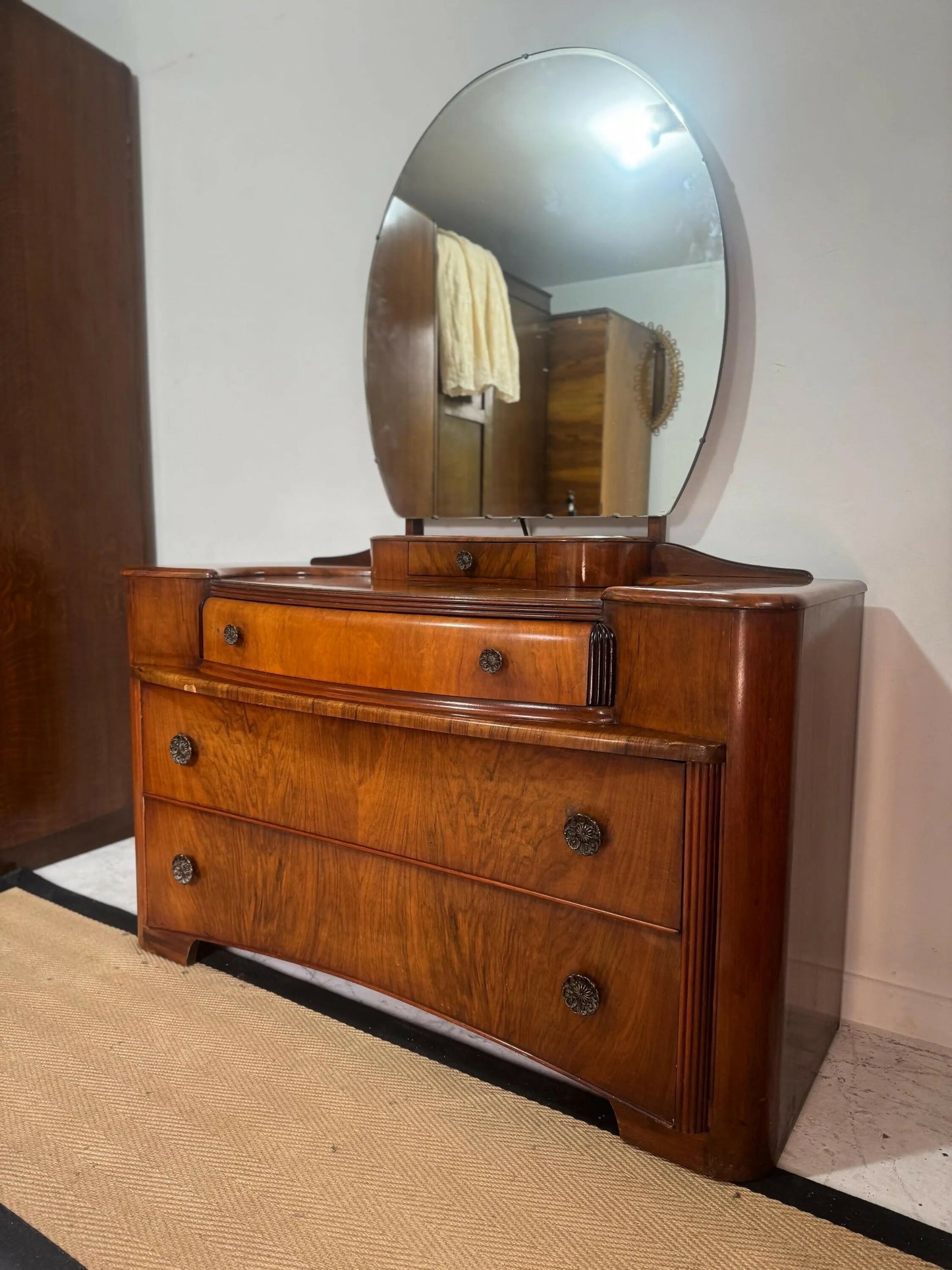 Art Deco Mid century retro vintage dressing table drawers mirror