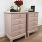 Stag minstrel pink bedside cabinets