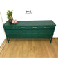 Large Vintage Nathan Sideboard in deep forest Green, mid century drink cabinet, TV stand, media unit