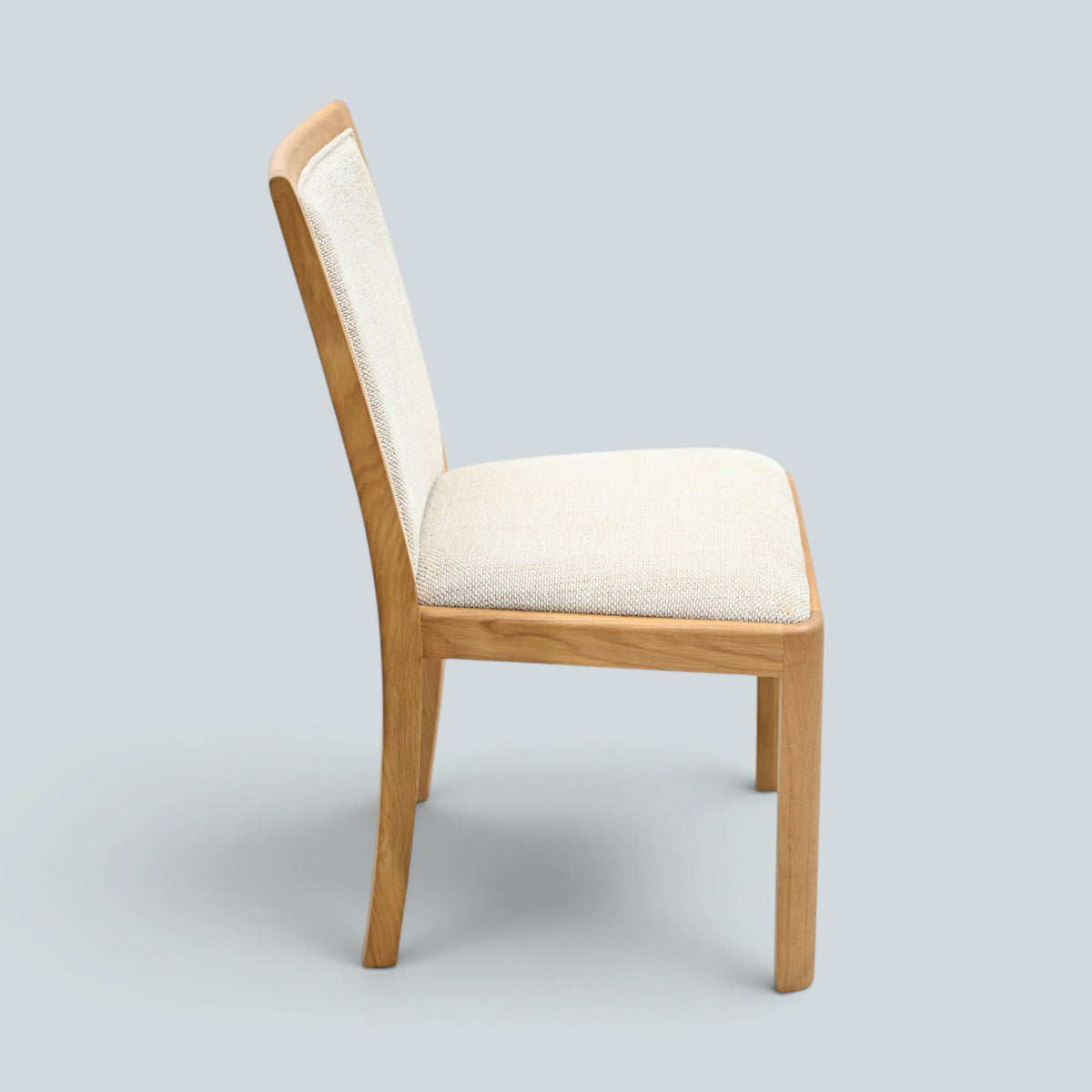 6 Oak Dining Chairs Beige Fleck Upholstery EXC Very Clean FREE UK Delivery*