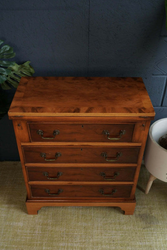 Vintage Yew Wood Bureau — Georgian Style Elegance