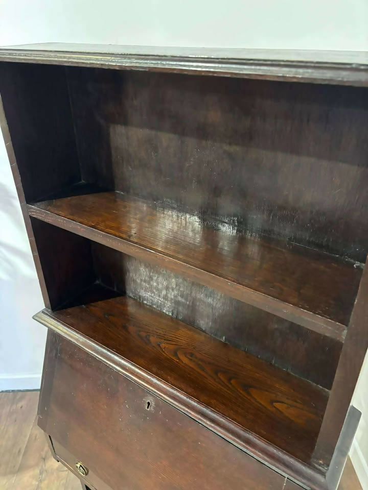 Vintage Oak Student Bureau Bookcase