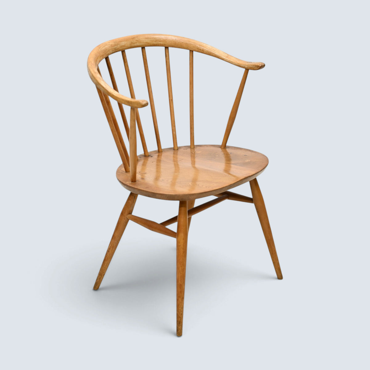 4 Ercol Windsor Dining Chairs Bow Back Cowhorn Light Model 449 FREE UK Delivery*