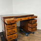 Victorian Oak Twin Pedestal Desk with Black Leather Writing Surface