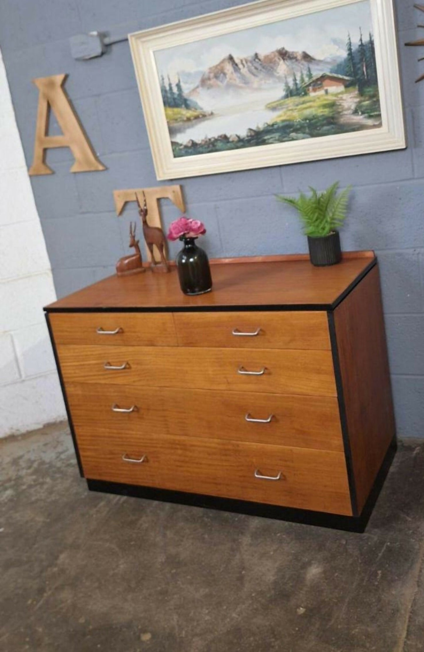 Chest of drawers ~ Teak ~ Vintage Industrial ex M.O.D. 1965