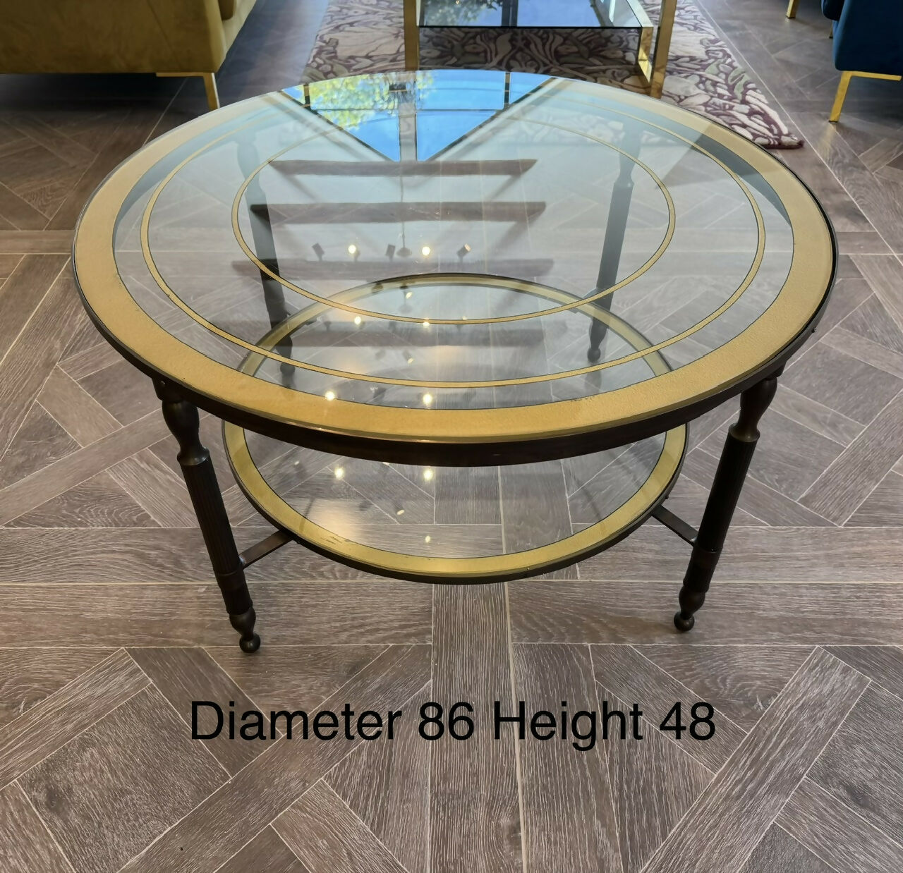 High Quality Parisian Round Brass Coffee Table