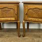 Pair of Bedside Tables Vintage French Louis Oak Nightstands Cabinets LOT 6297
