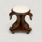 Chinese Dressing Stool Fish Carvings Studded Upholstered Seat FREE UK Delivery. SBR10753/2307E