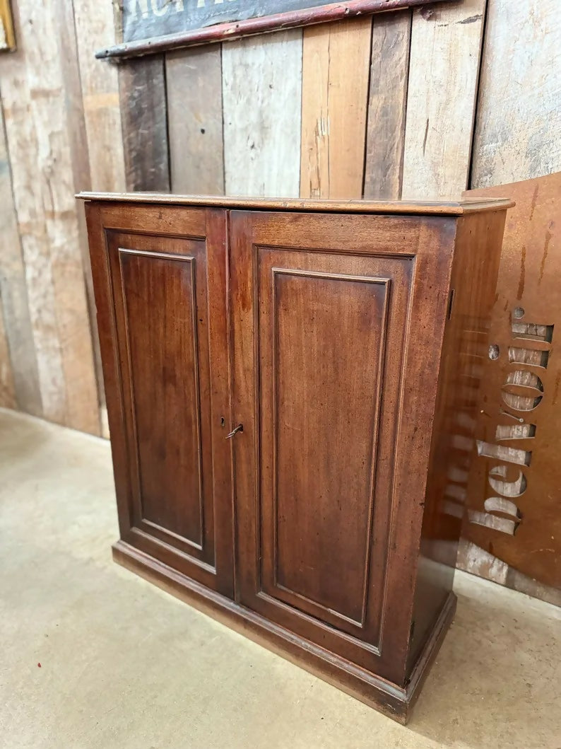 Antique Late Georgian Mahogany Estate Hall Actuary Bank Drawers Cupboard, C1800