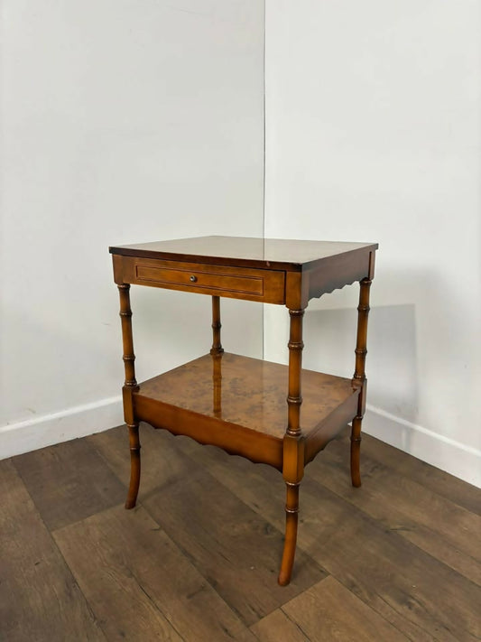 Reproduction Burr Walnut Lamp Table