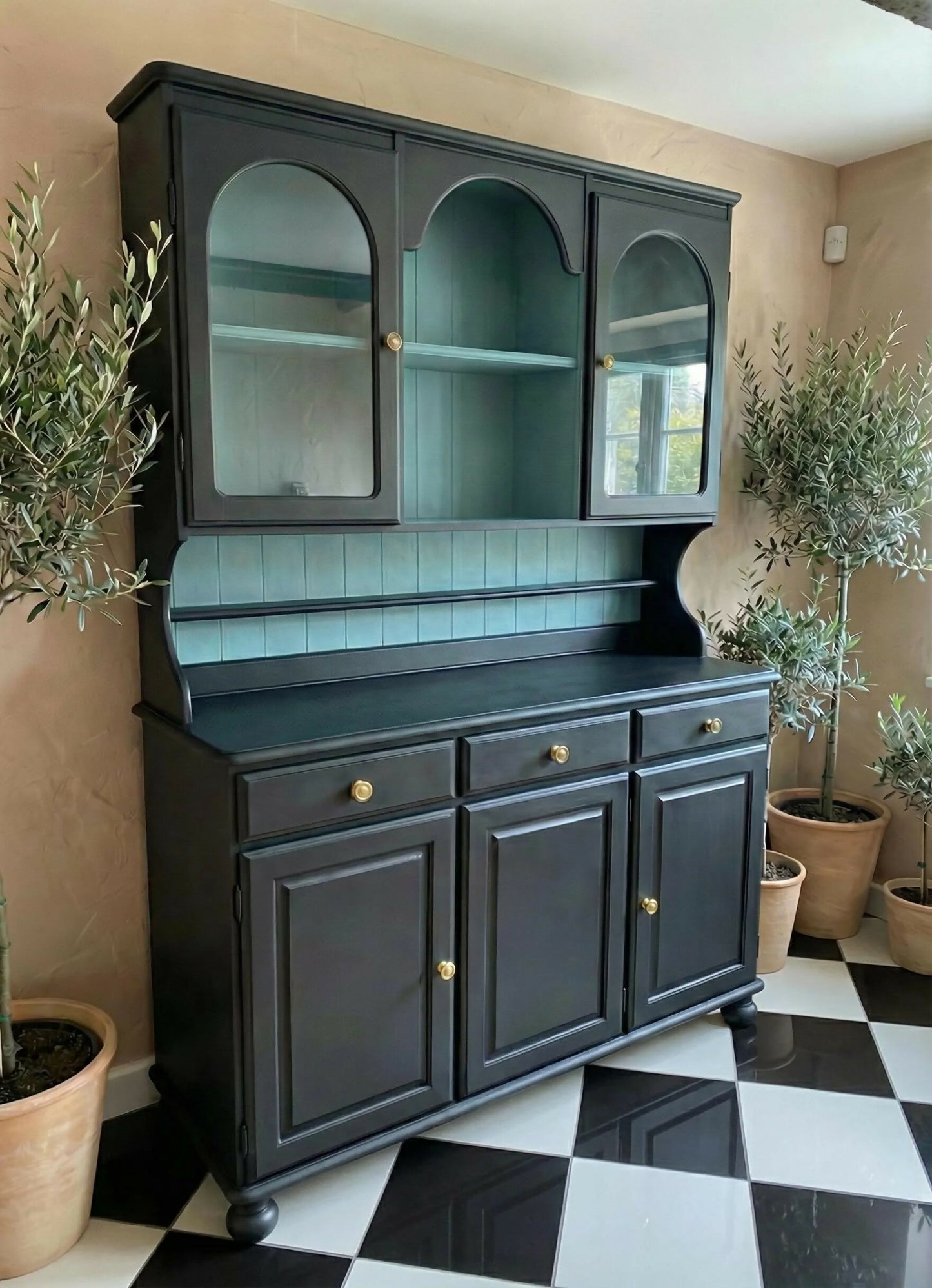 Vintage black Welsh Dresser