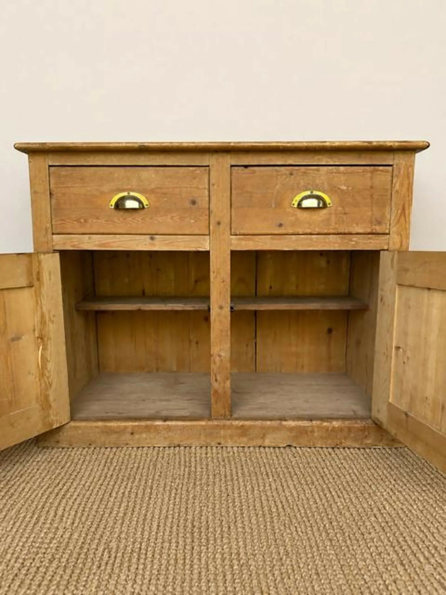 Vintage Pine Cupboard Sideboard | Housekeeper Cupboard | Kitchen Storage Cabinet | Hall Console | Rustic Sideboard