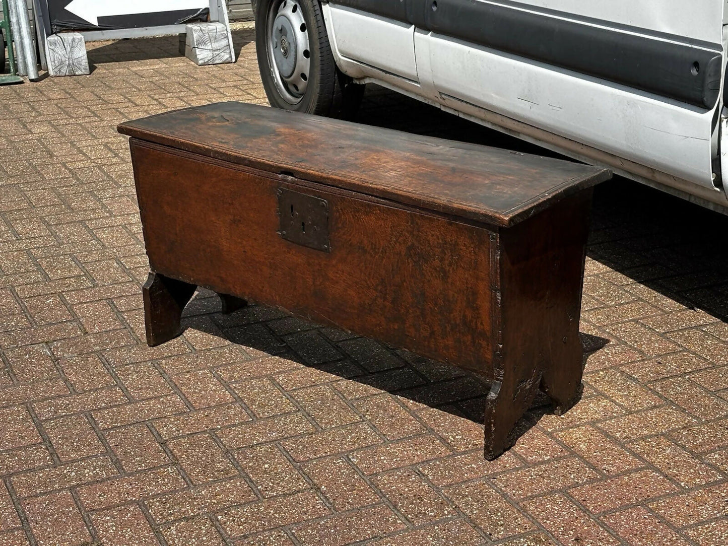 17th Century English Antique Sword Chest / Plank Boarded Chest or Coffer