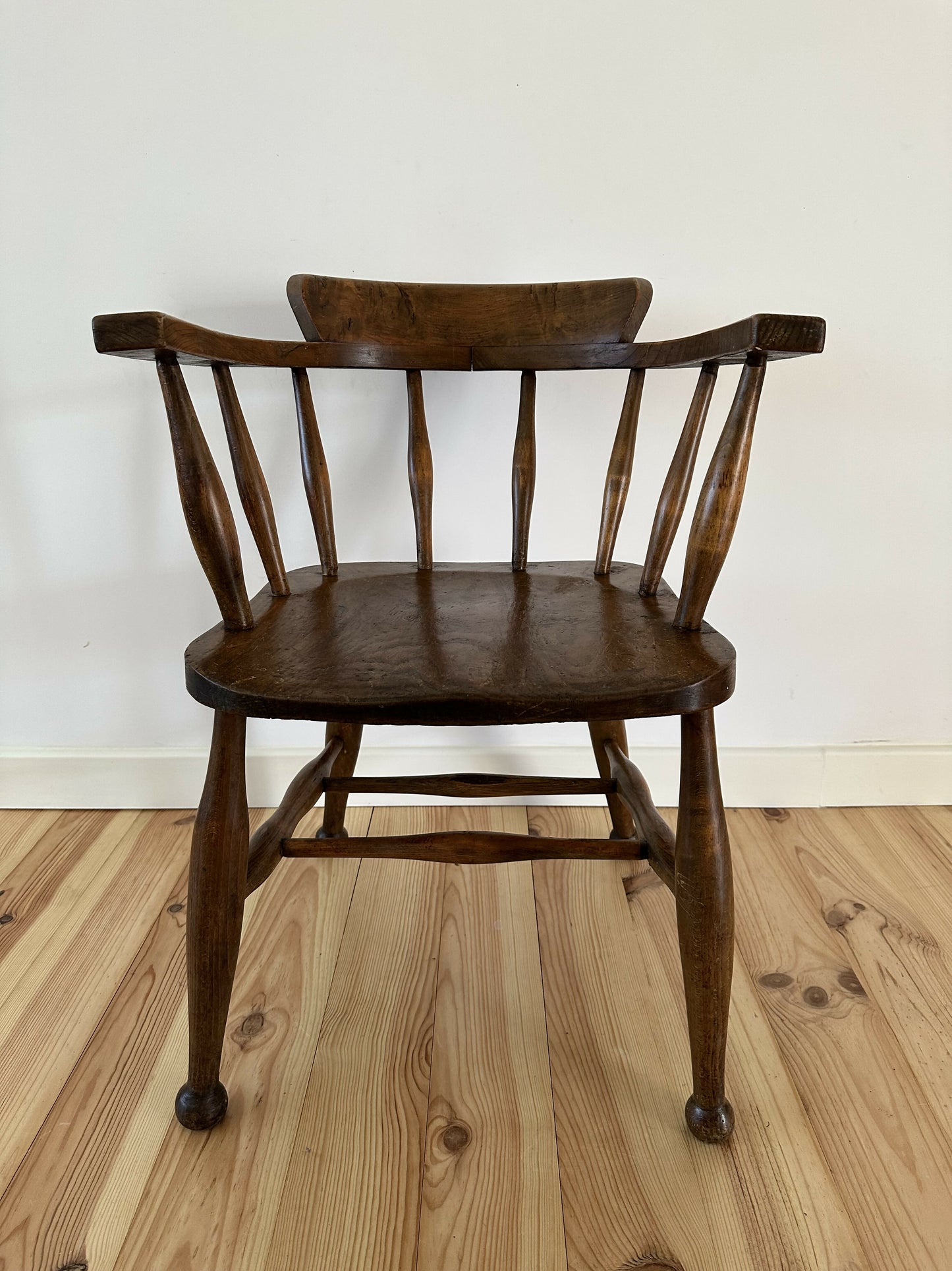 CC41 Captains Chair English Elm and Beech Chair Arts & Crafts Style Vintage Office Desk Chair