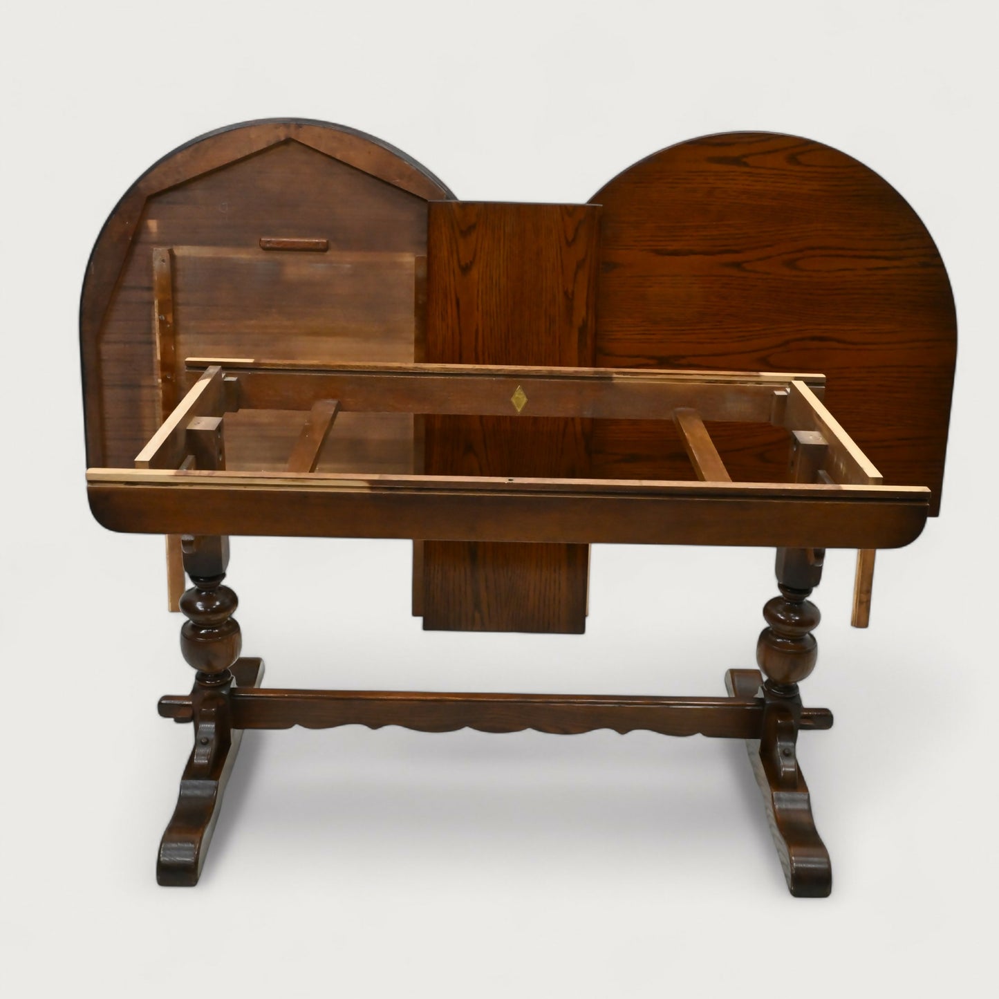 Old Charm Dining Table Tudor Brown Finish Extended Seats 6/8 FREE Delivery*