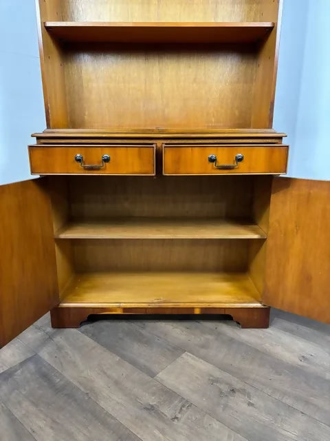 Reproduction Yew Wood Bookcase