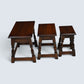Old Charm Nest of 3 Tables Tudor Brown Finish Model 1494 FREE* UK Delivery