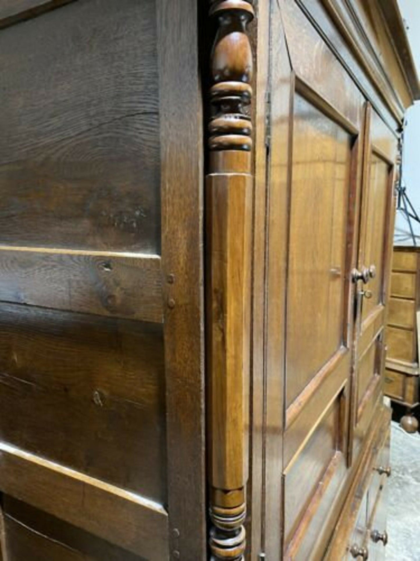 Antique George III Oak & Yew Press Housekeeper’s Cupboard