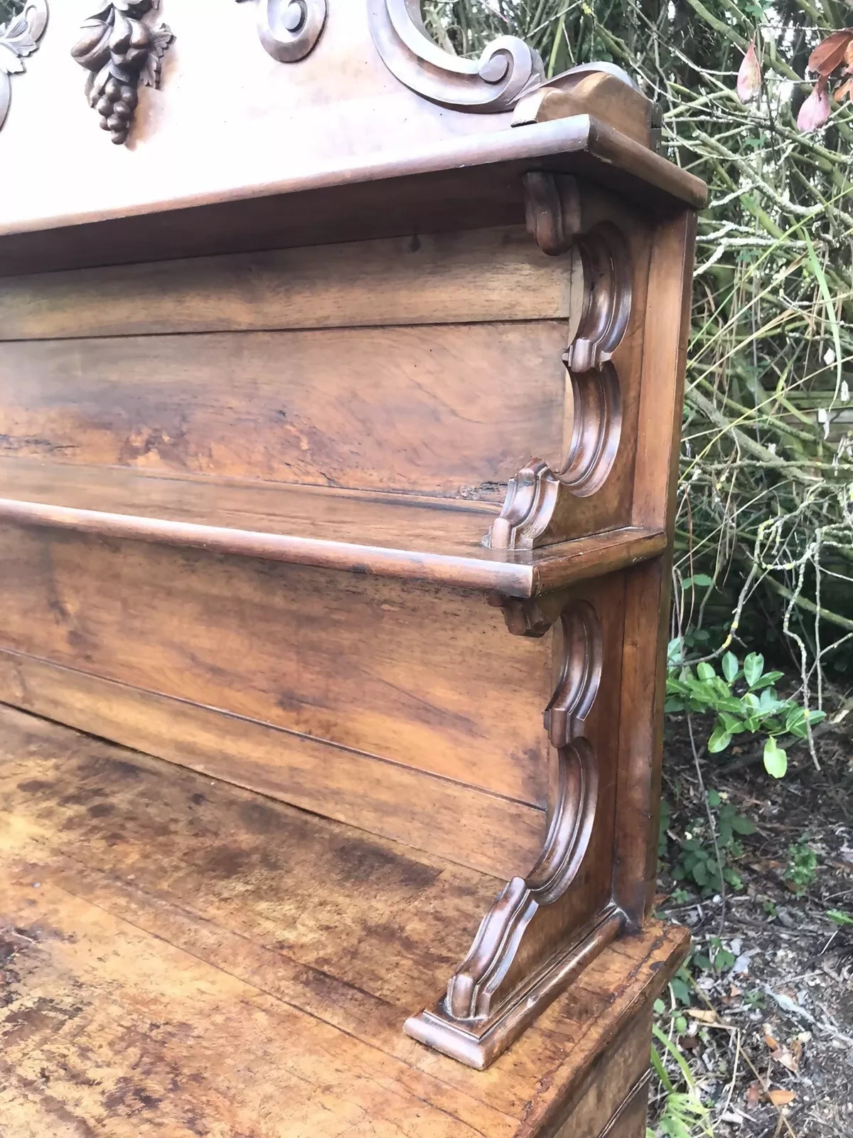 Antique Victorian Burle Walnut Veneer Chiffonier Dresser Server Buffet Sideboard