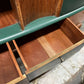 Mid century modern revived sideboard in forest green and oak