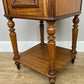 Bedside Table Antique French Style Marble Top Walnut Cabinet Nightstand LOT 6242