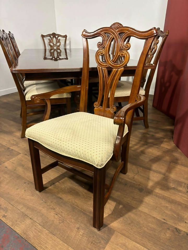 Reproduction Mahogany Twin Pedestal Dining Table Suite