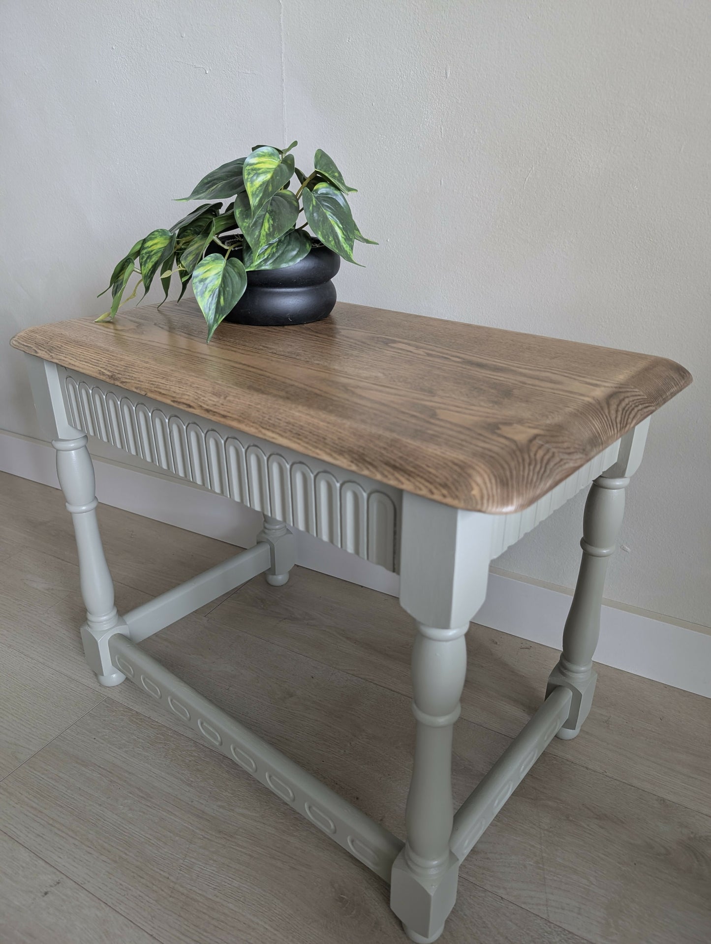 Refinished Oak Side Tables – Natural Wood & Warm Stone