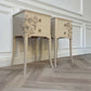 Vintage Hand-Painted Floral Bedside Tables / Resin Botanical Nightstands