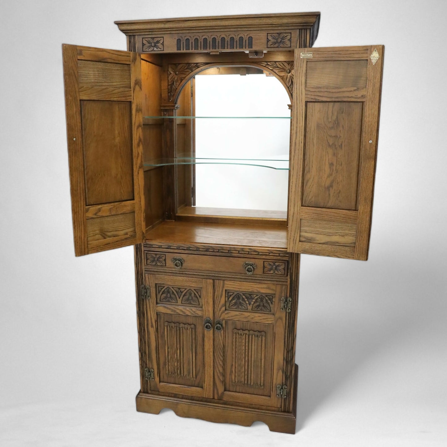 Old Charm Tall Cocktail Cabinet With Wine Rack For 24 Bottles FREE UK Delivery. SBR9035/2304D