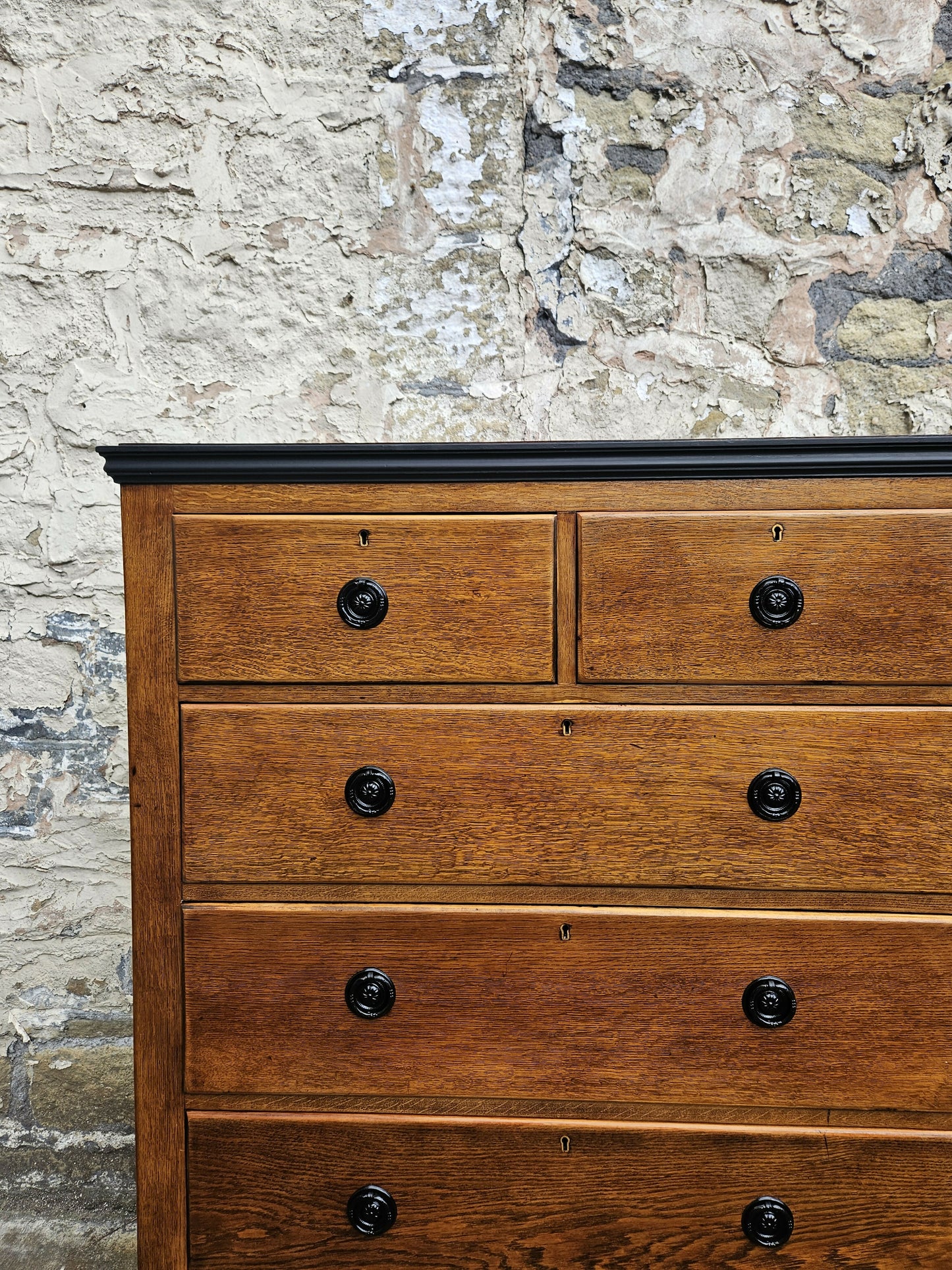 Vintage Oak Chest Of Drawers Five Drawer Lovely Detailing Super Proportions