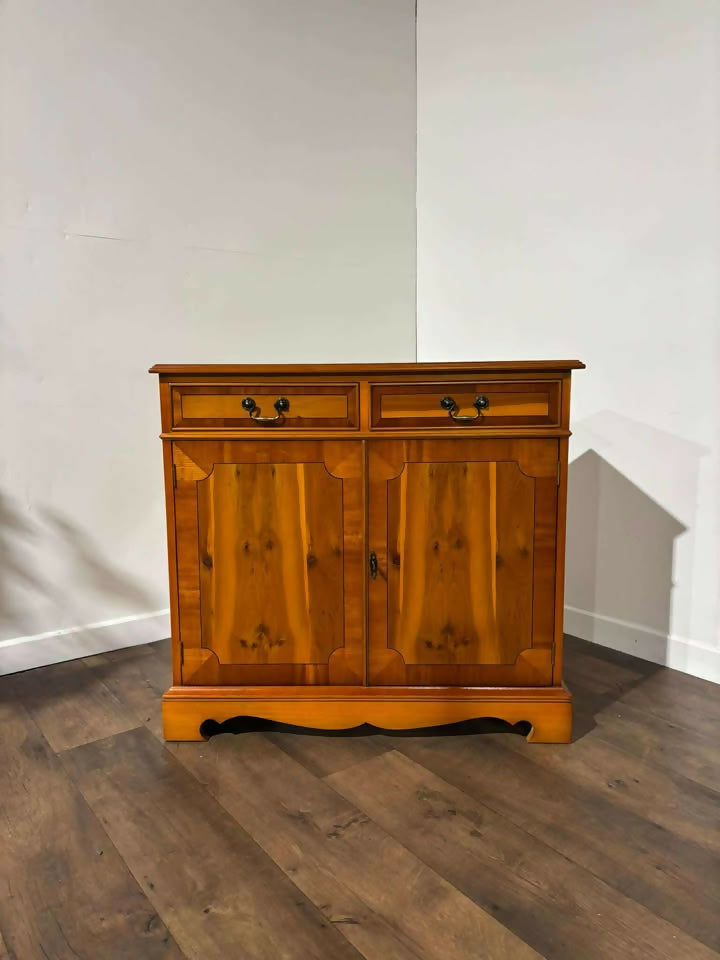 Yew Wood Two Door Two Drawer Cabinet