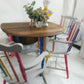 Rainbow Colour Solid Wood Farmhouse Dining Table And Chairs