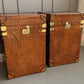 End Table Leather Colonial British Travel Trunks
