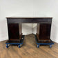Victorian Oak Twin Pedestal Desk with Black Leather Writing Surface