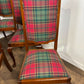 Set Of Six Antique Tartan Upholstered Dining Chairs